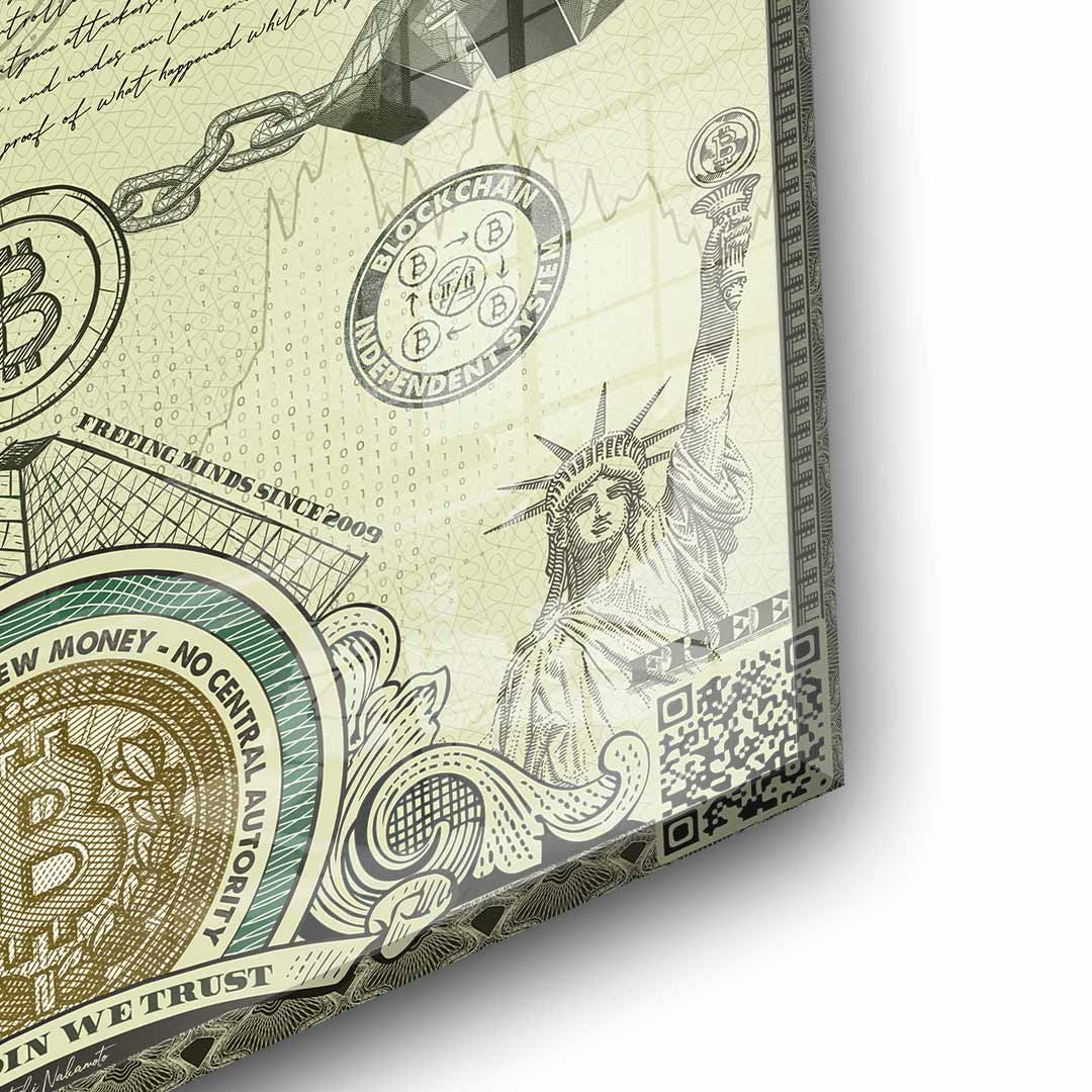 Bitcoin is the new money - acrylic glass