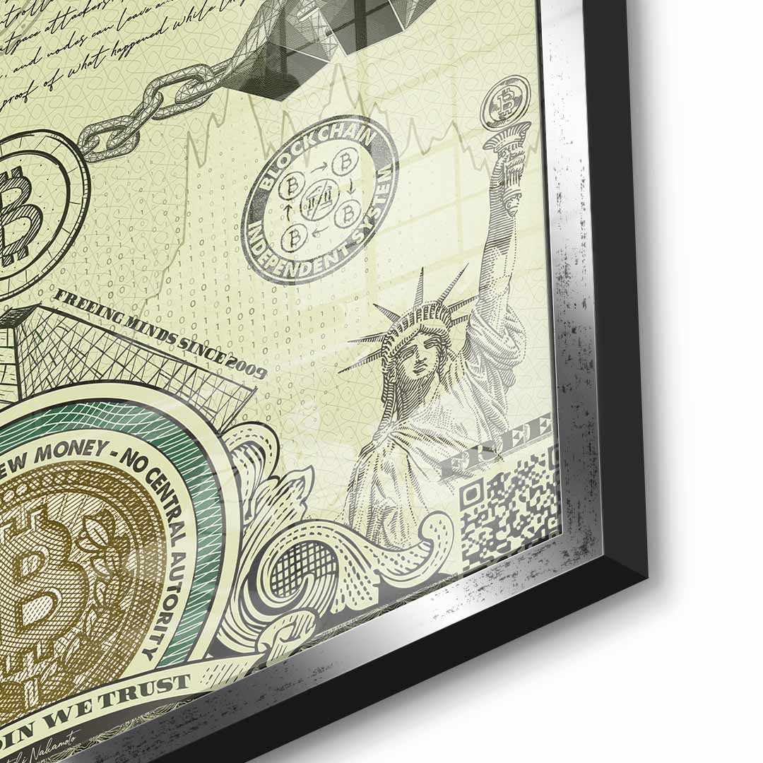 Bitcoin is the new money - acrylic glass