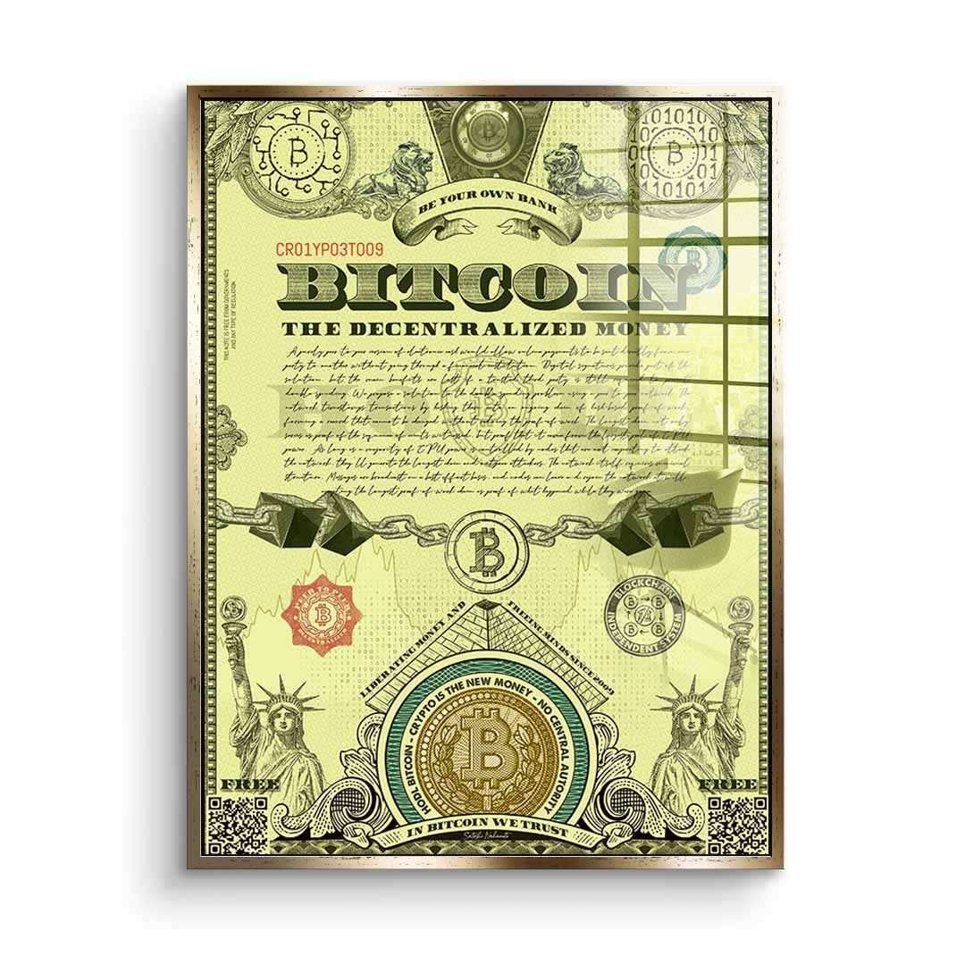 Bitcoin is the new money - acrylic glass