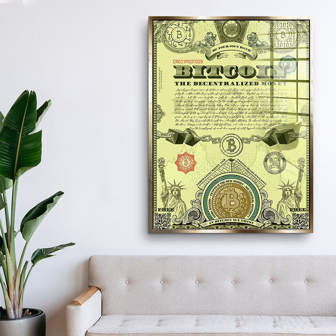 Bitcoin is the new money - acrylic glass