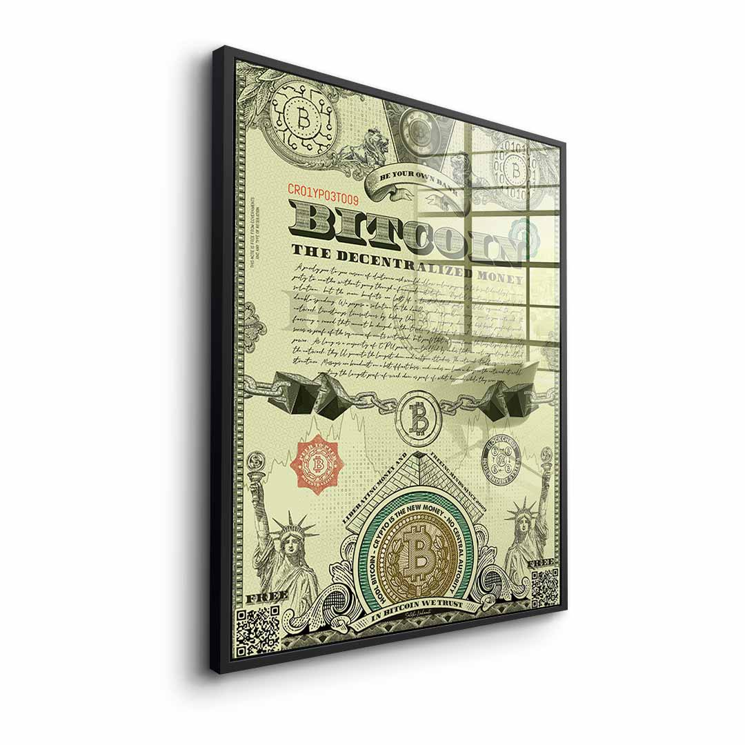Bitcoin is the new money - acrylic glass