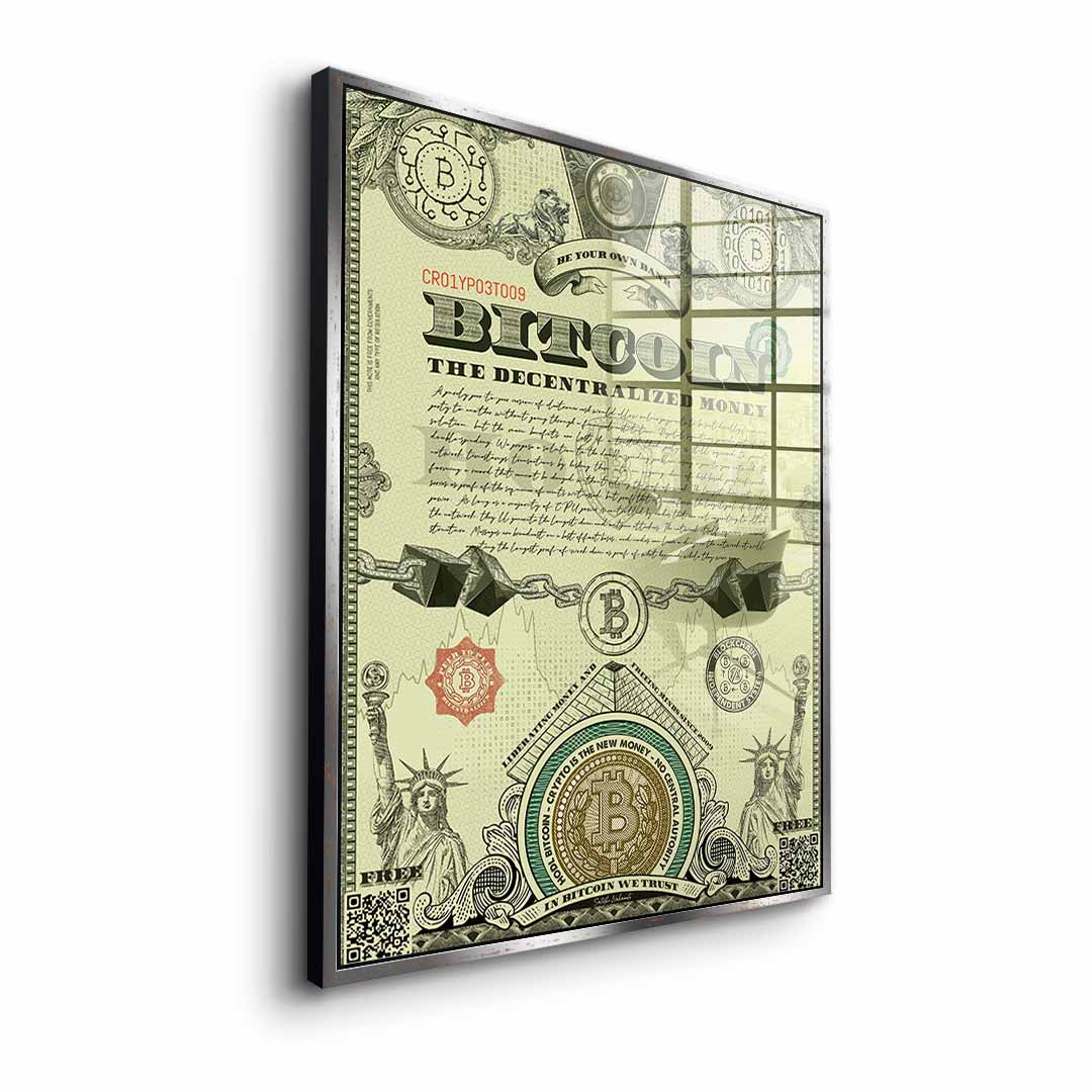 Bitcoin is the new money - acrylic glass