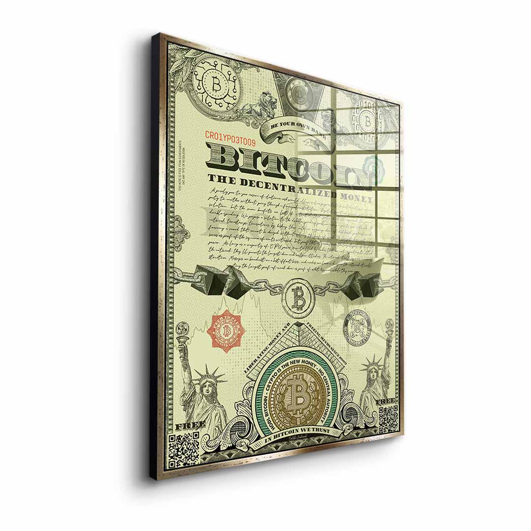 Bitcoin is the new money - acrylic glass