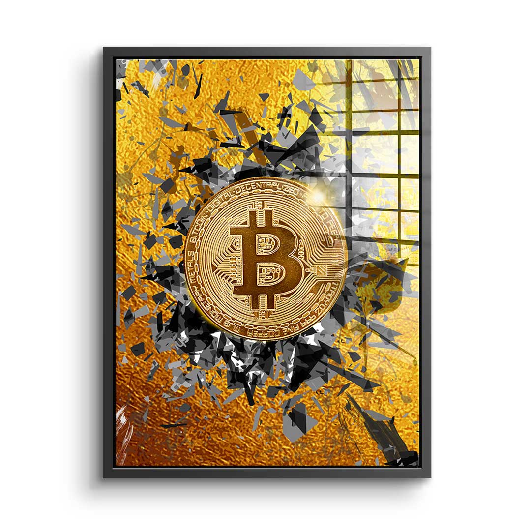 Bitcoin explosion - acrylic glass
