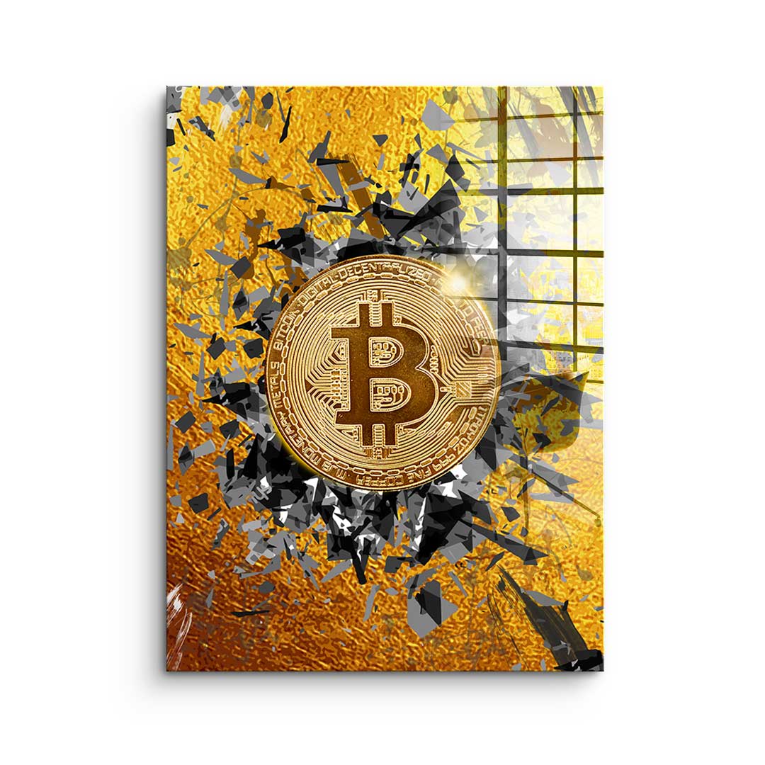Bitcoin explosion - acrylic glass
