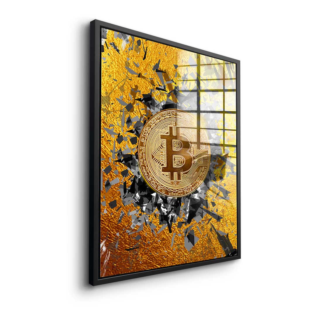 Bitcoin explosion - acrylic glass