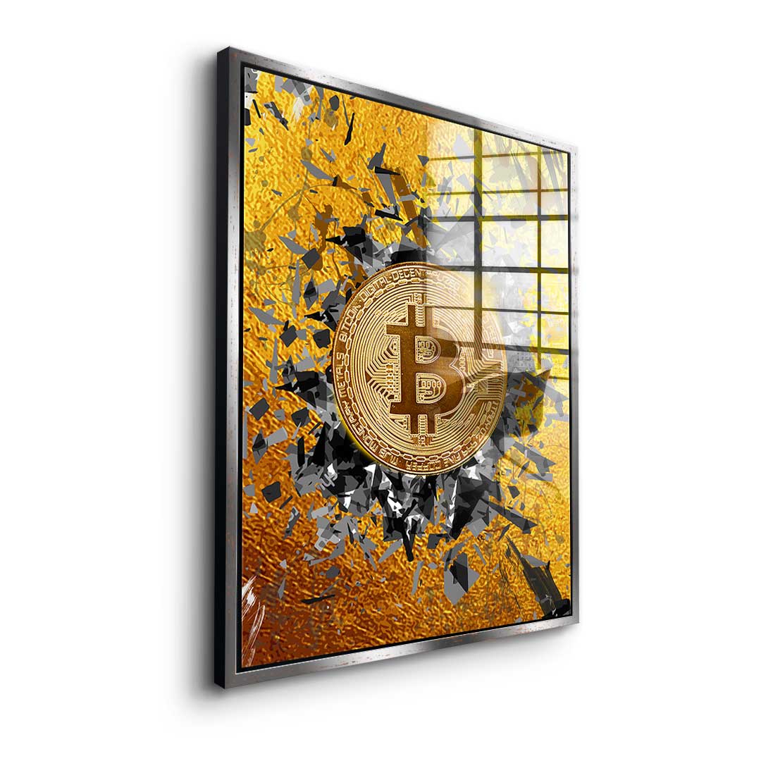 Bitcoin explosion - acrylic glass