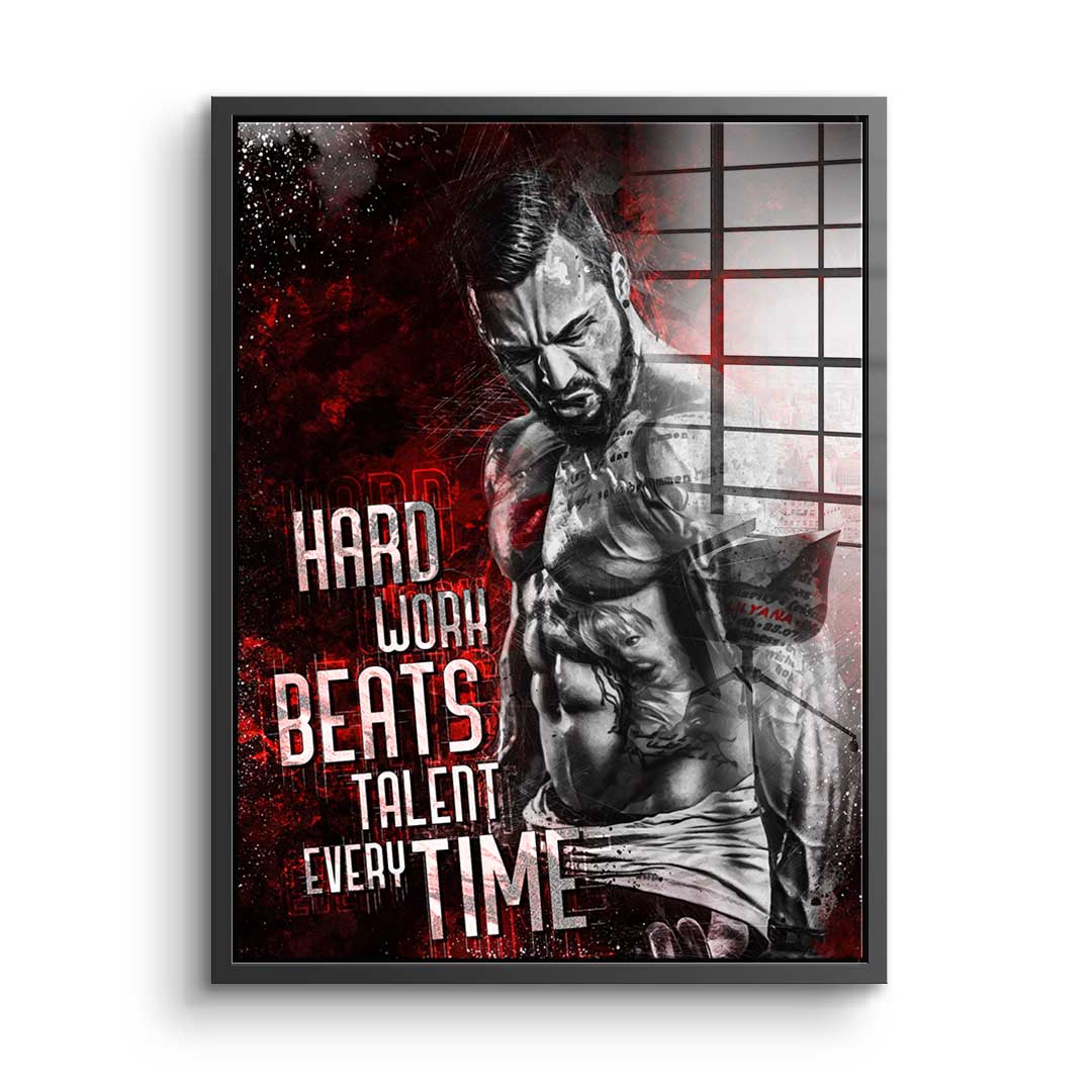 Hard work bodybuilding - acrylic glass