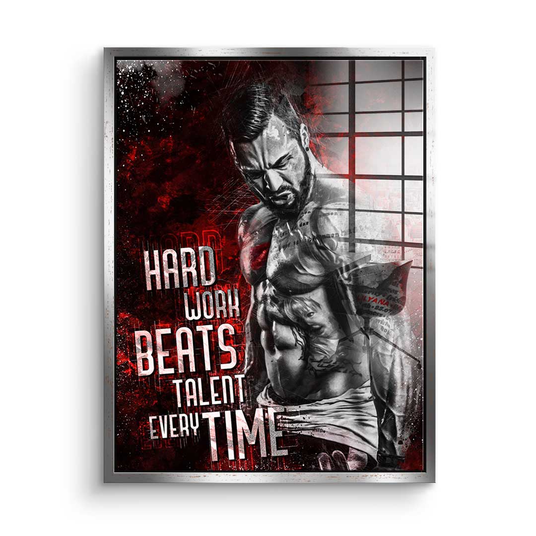 Hard work bodybuilding - acrylic glass