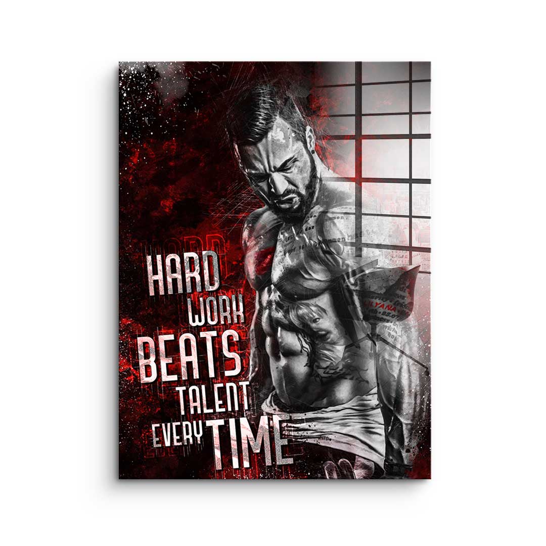 Hard work bodybuilding - acrylic glass