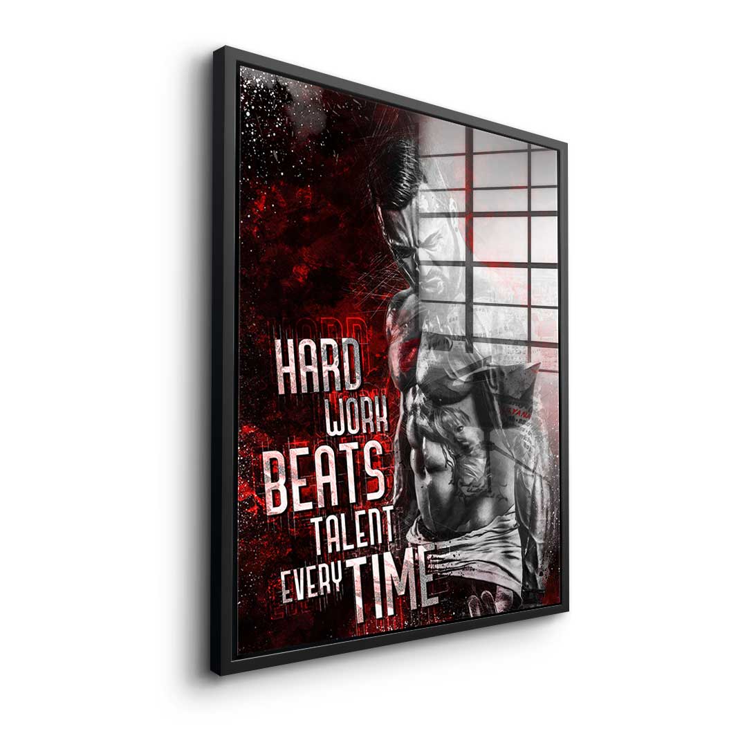 Hard work bodybuilding - acrylic glass