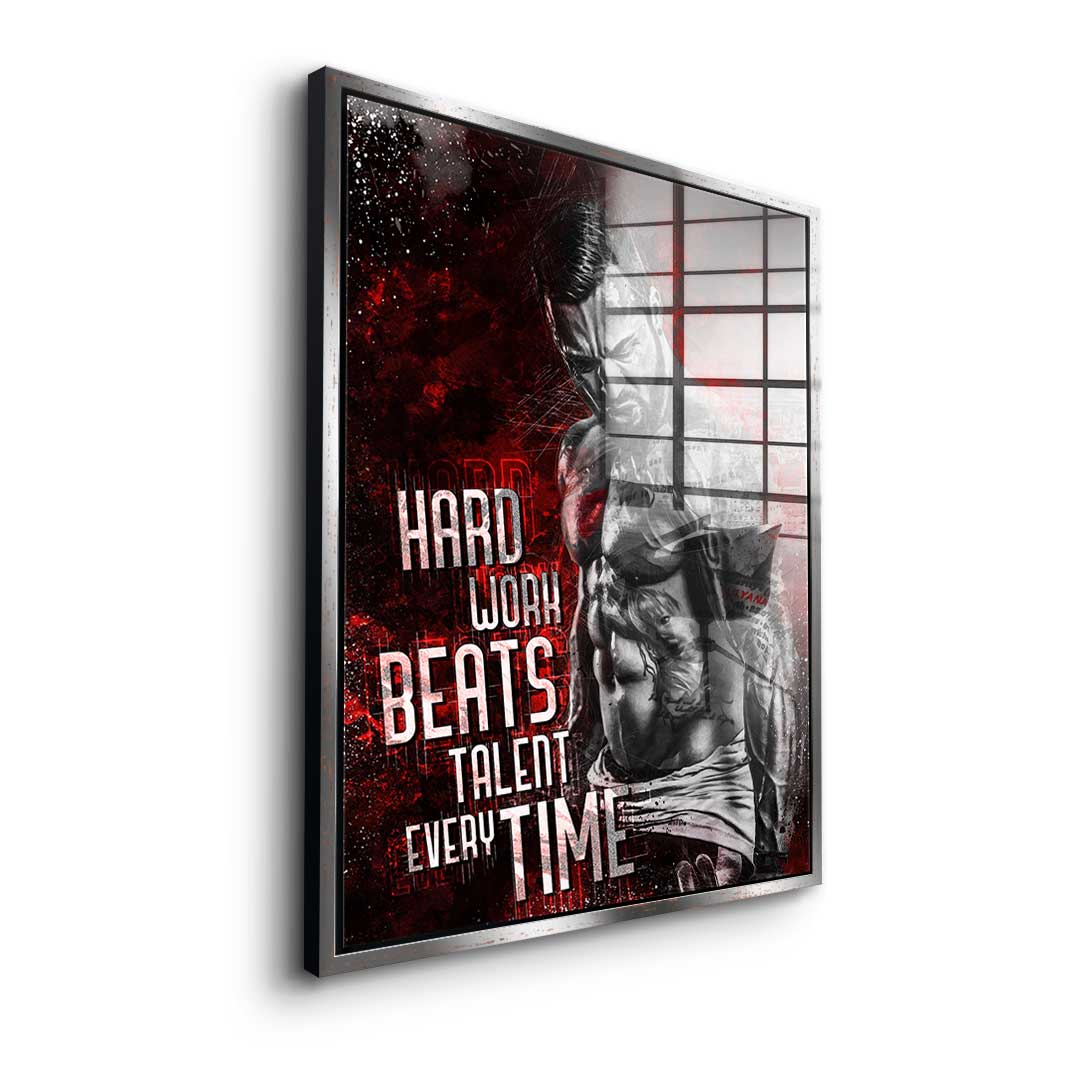 Hard work bodybuilding - acrylic glass