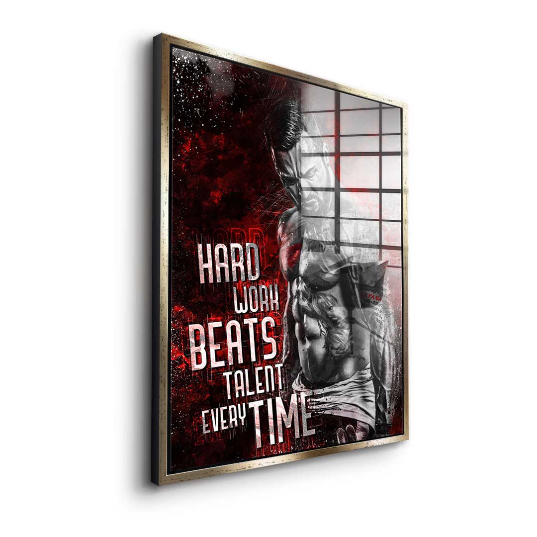 Hard work bodybuilding - acrylic glass