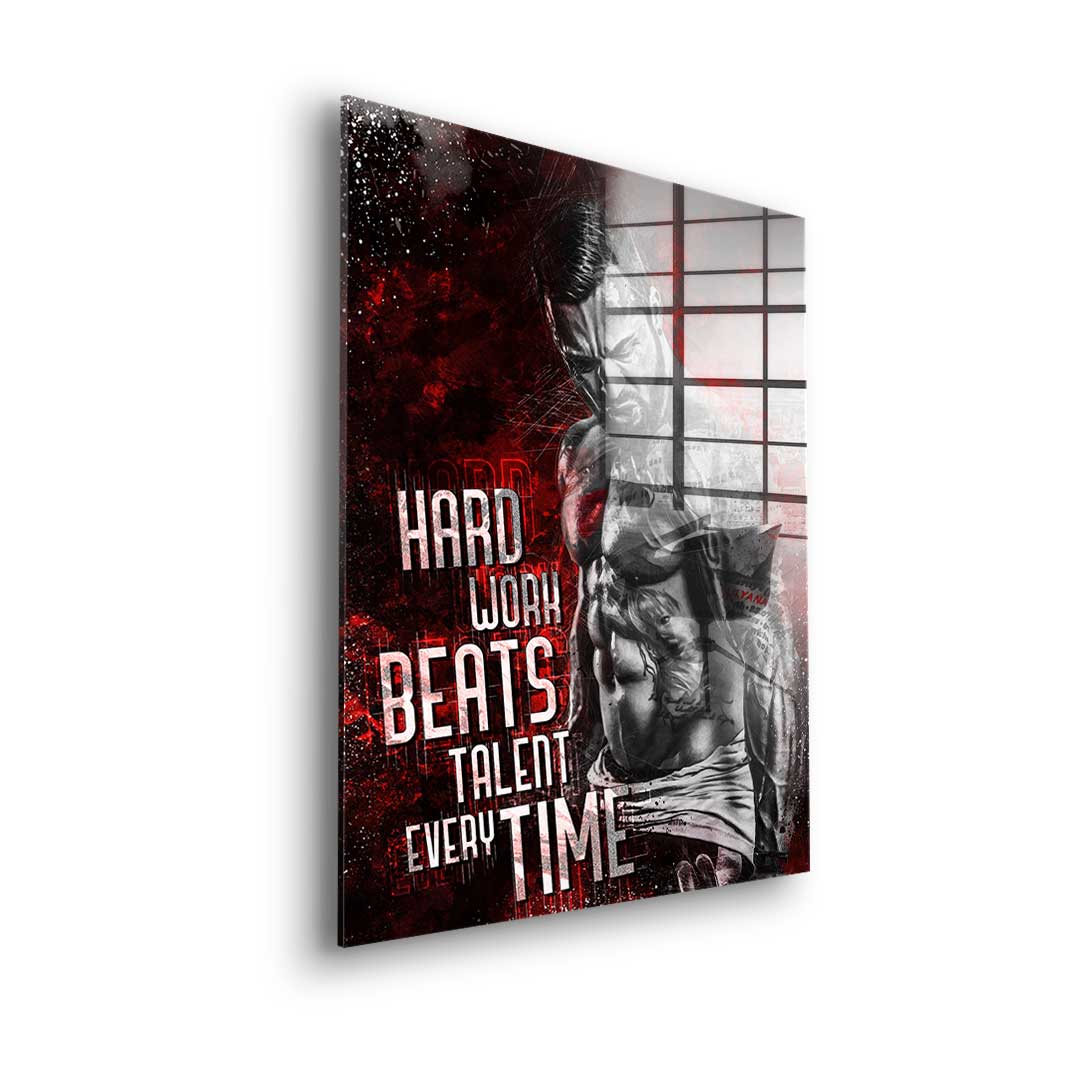 Hard work bodybuilding - acrylic glass
