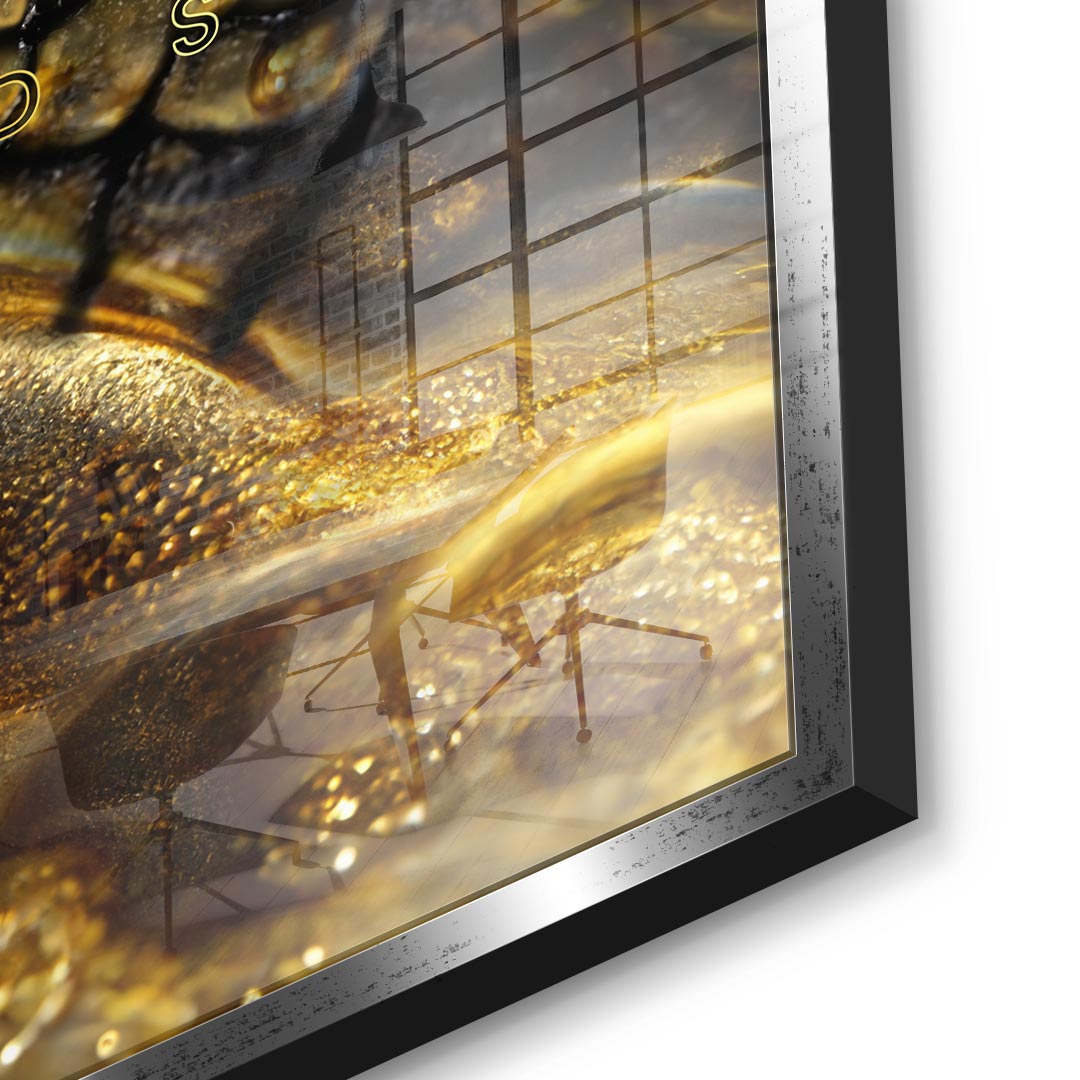 Gold crocodile - acrylic glass