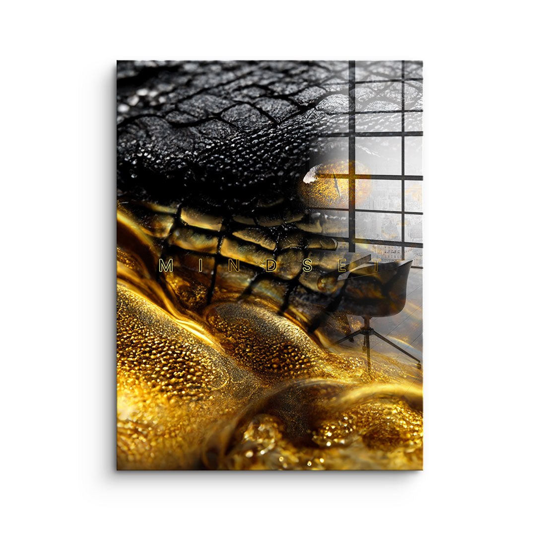 Gold crocodile - acrylic glass