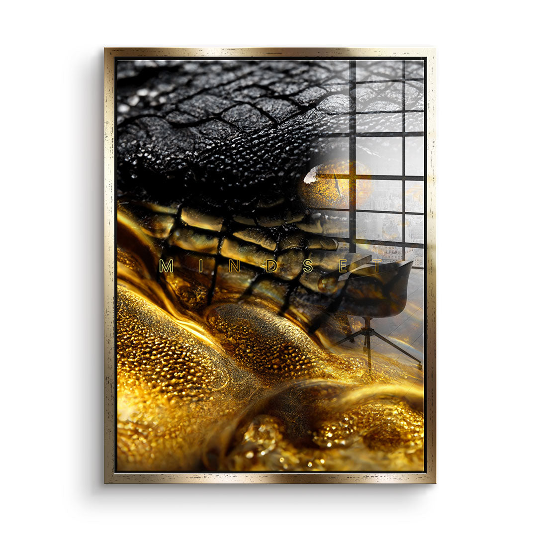Gold crocodile - acrylic glass