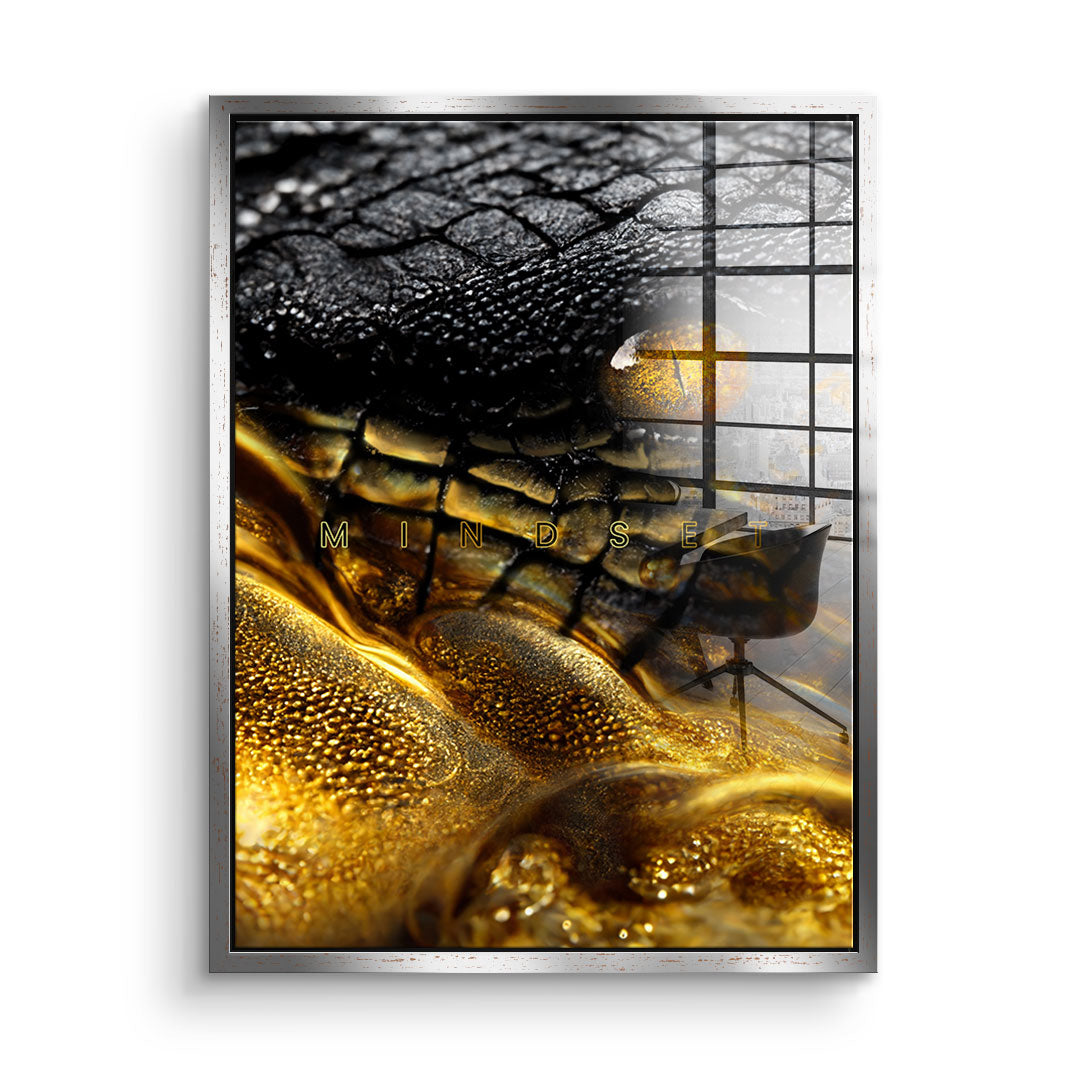 Gold crocodile - acrylic glass