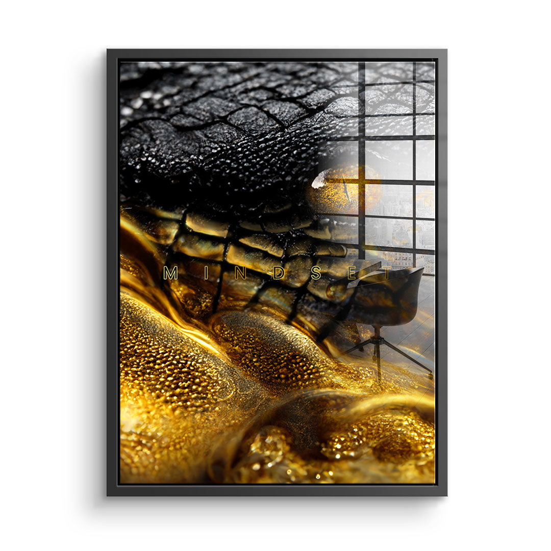 Gold crocodile - acrylic glass