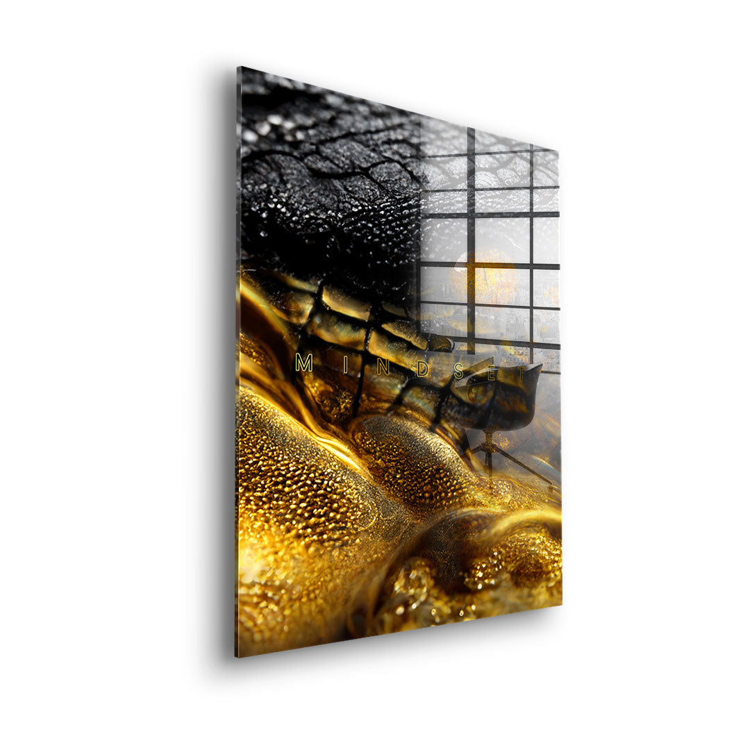 Gold crocodile - acrylic glass