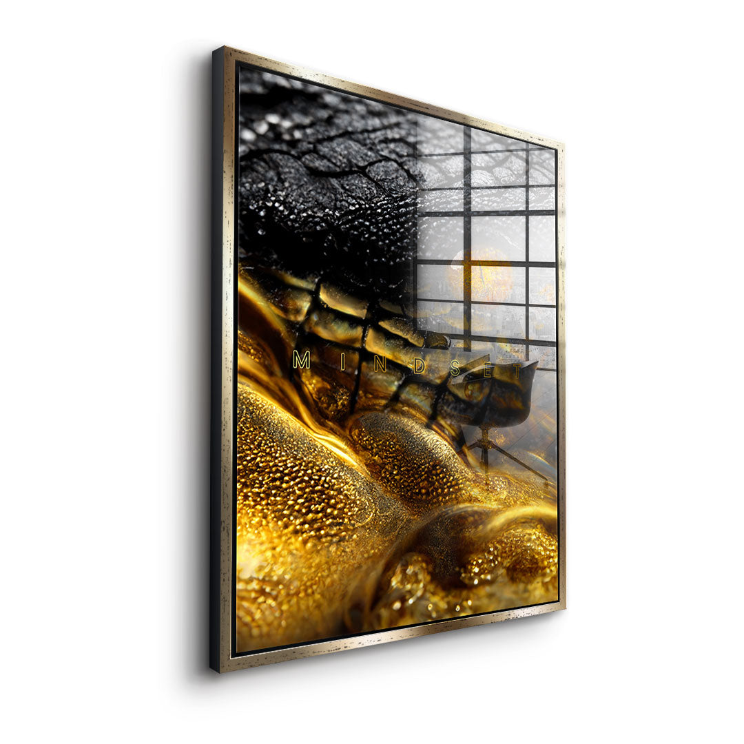 Gold crocodile - acrylic glass