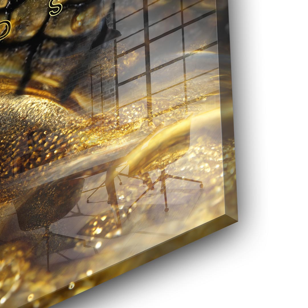 Gold crocodile - acrylic glass