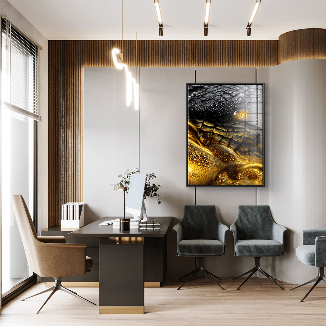 Gold crocodile - acrylic glass