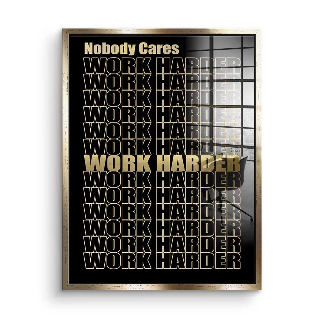 Work Harder Gold - Acrylglas