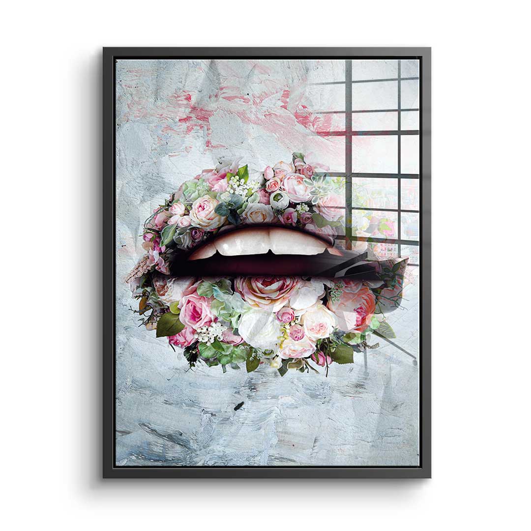 Lips & Flowers - acrylic glass