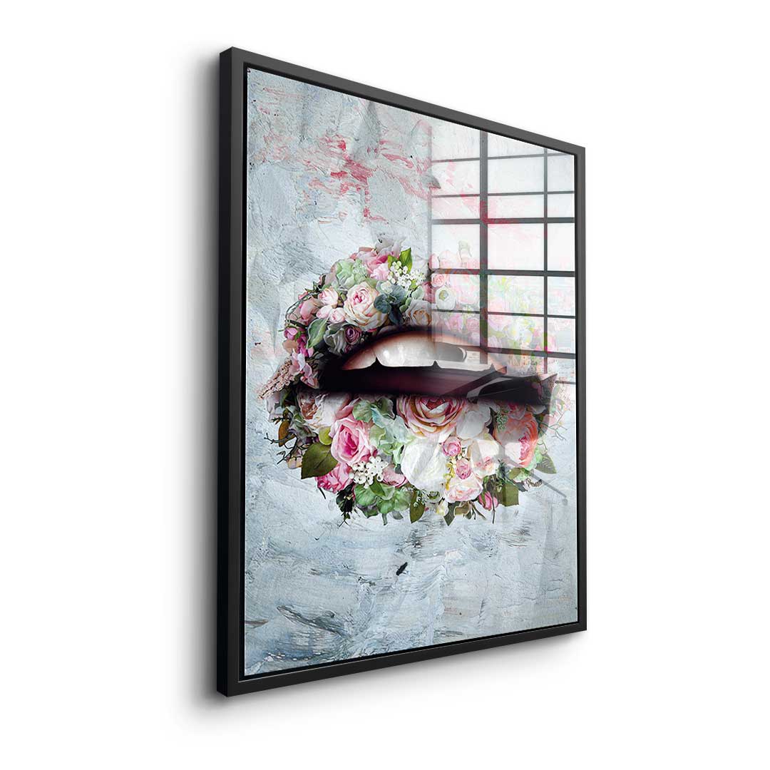 Lips & Flowers - acrylic glass