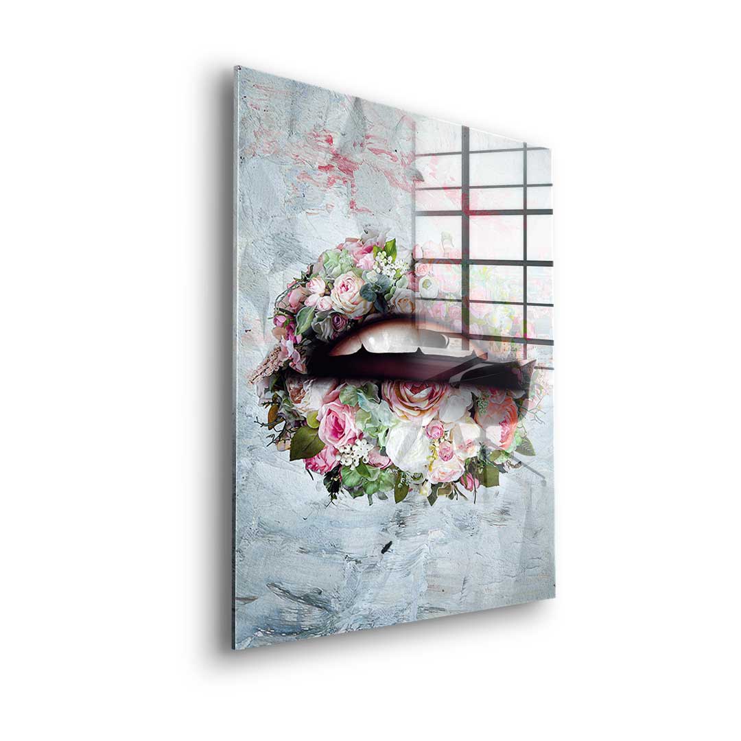 Lips & Flowers - acrylic glass