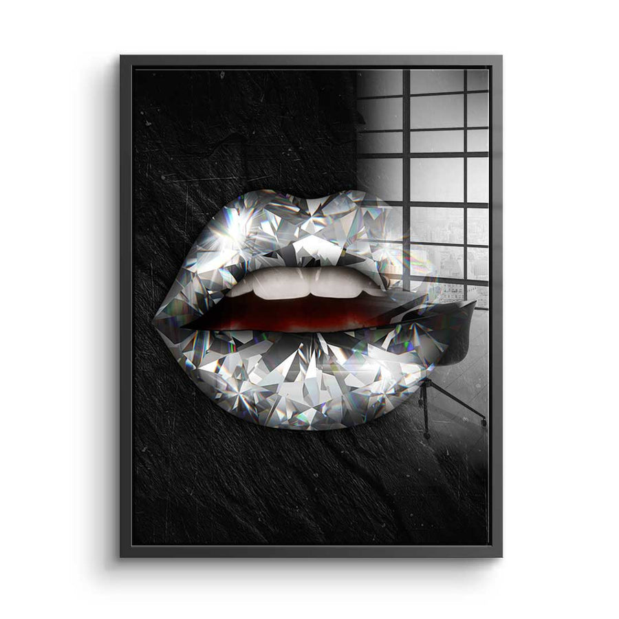 Lippen X Diamant - Acrylglas – Vorderseite
