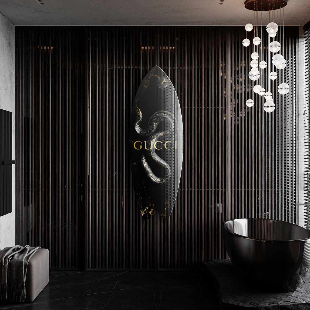 Surfboard Luxury Snake - Blattgold