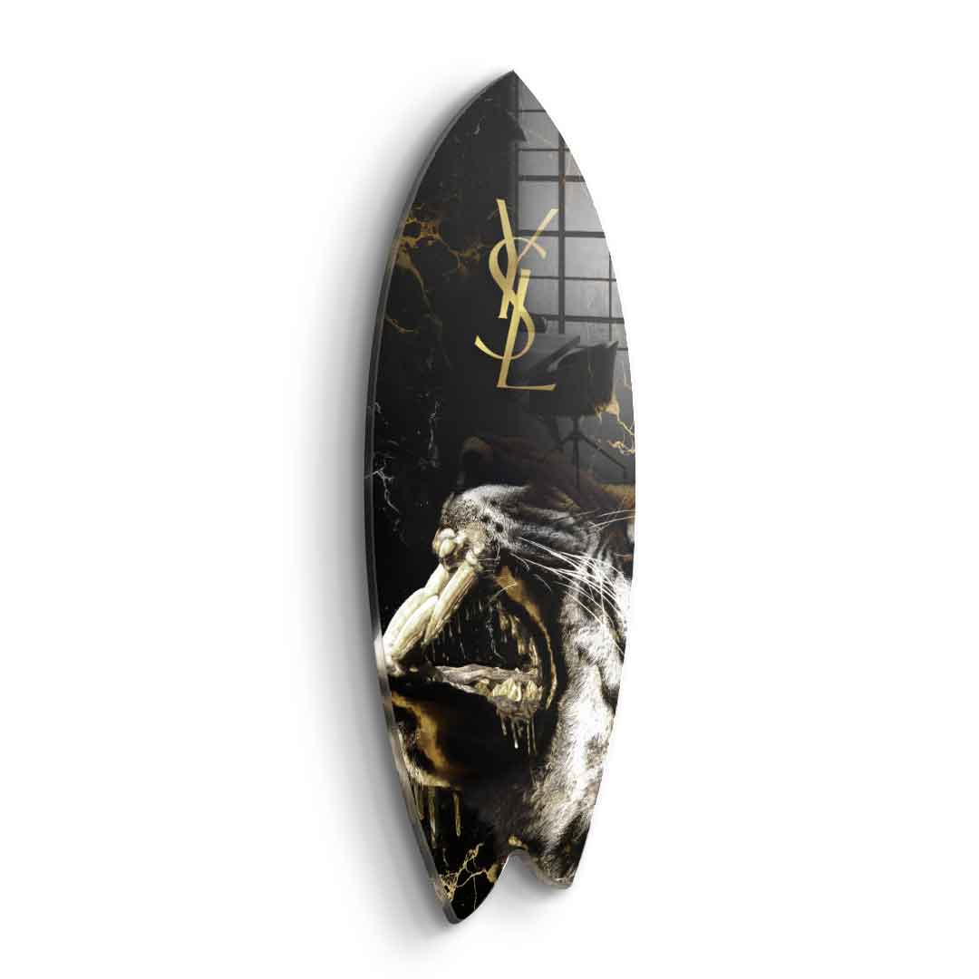 Surfboard Luxury Tiger - Blattgold