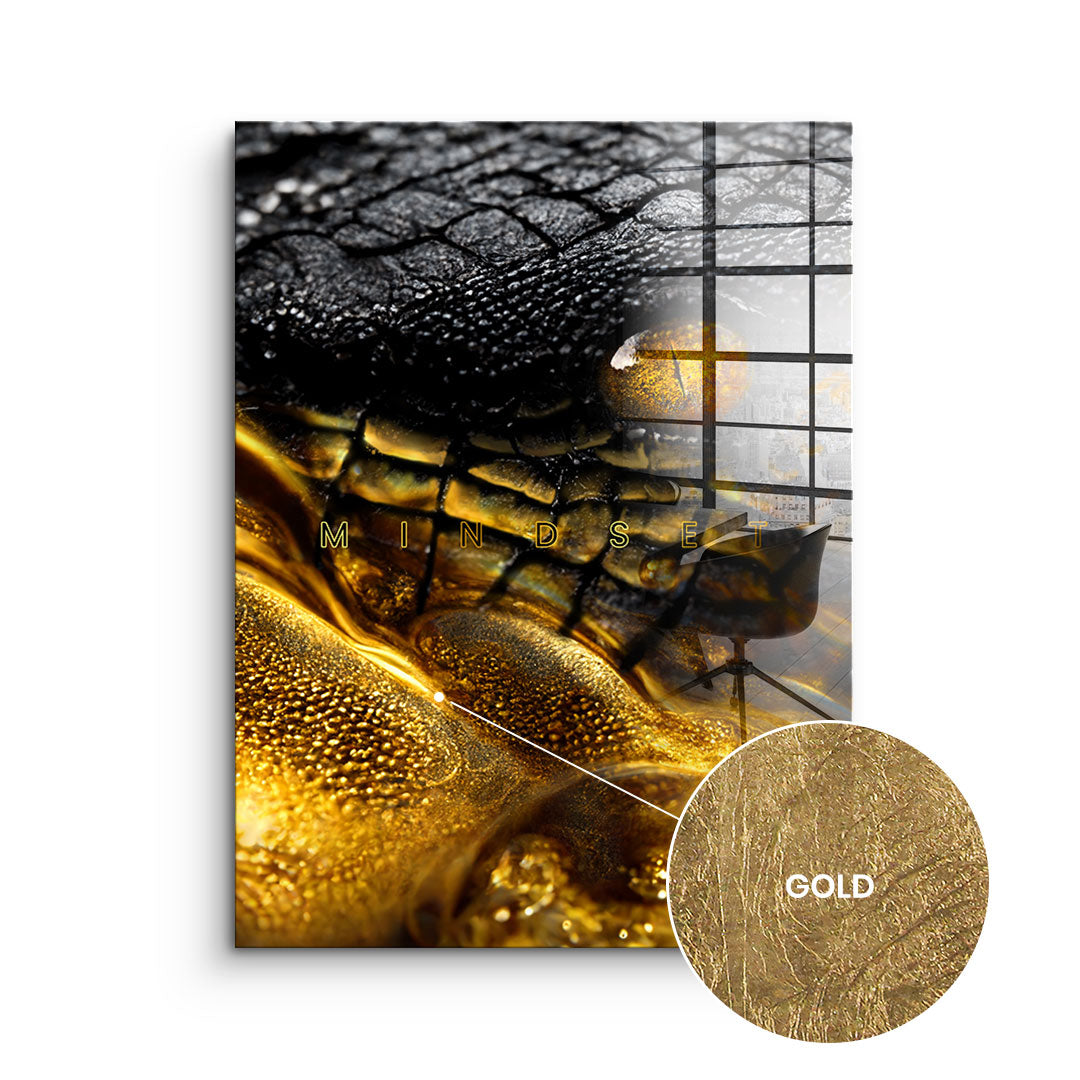 Gold Crocodile - gold leaf