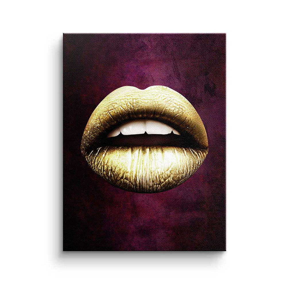 Lippen X Red & Gold Leinwandbild – Ansicht 3