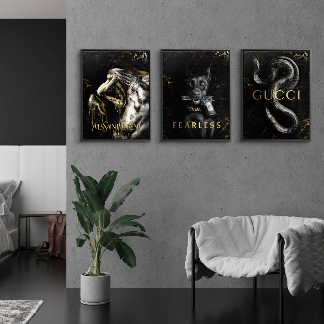 Luxury Gold Animals - Leinwand 3x