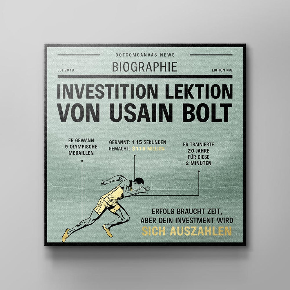 USAIN BOLT INVESTMENT LESSON | Square Edition Leinwandbild – Ansicht 2