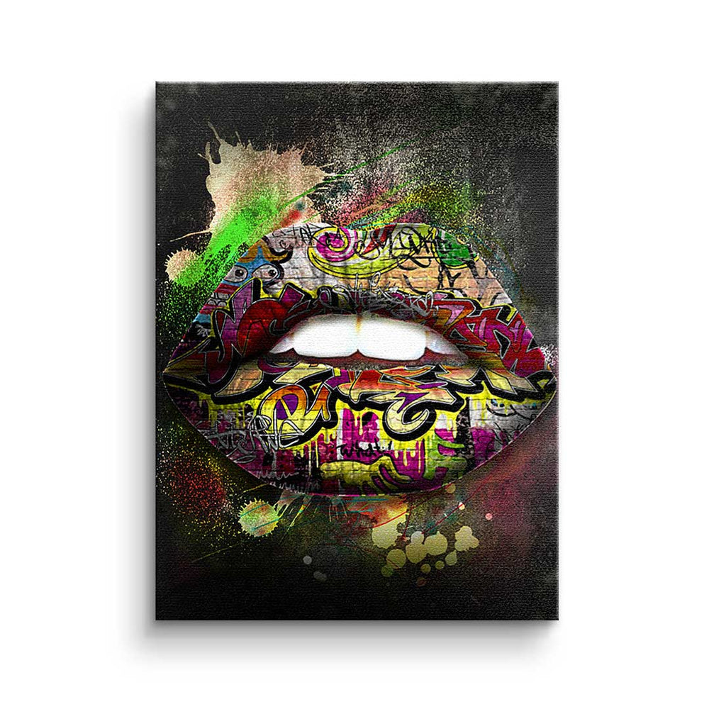 Grafitti Lips Leinwandbild – Ansicht 3