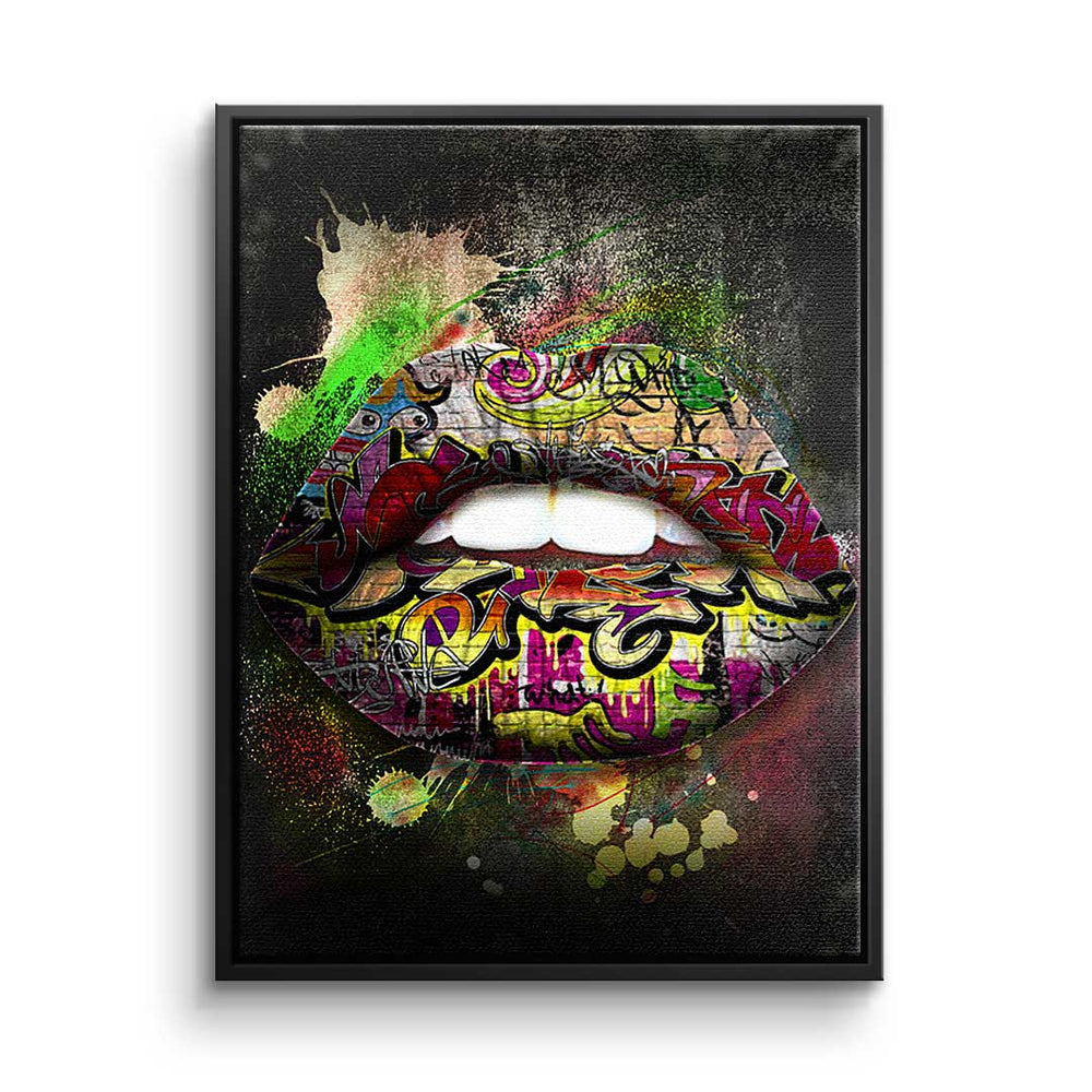 Grafitti Lips als Leinwandbild von DOTCOMCANVAS®
