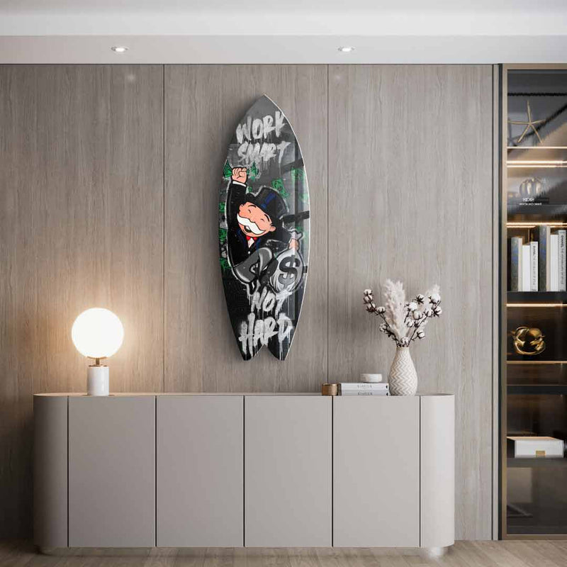 Surfboard Work Smart Not Hard - Acylglas