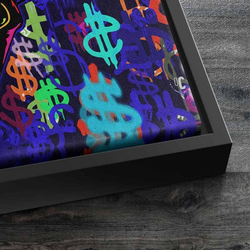 Wandbild Börsen Bulle Bunt Neon Trade