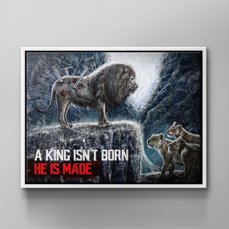 Wandbild Motivation Löwe A King is not born he is made