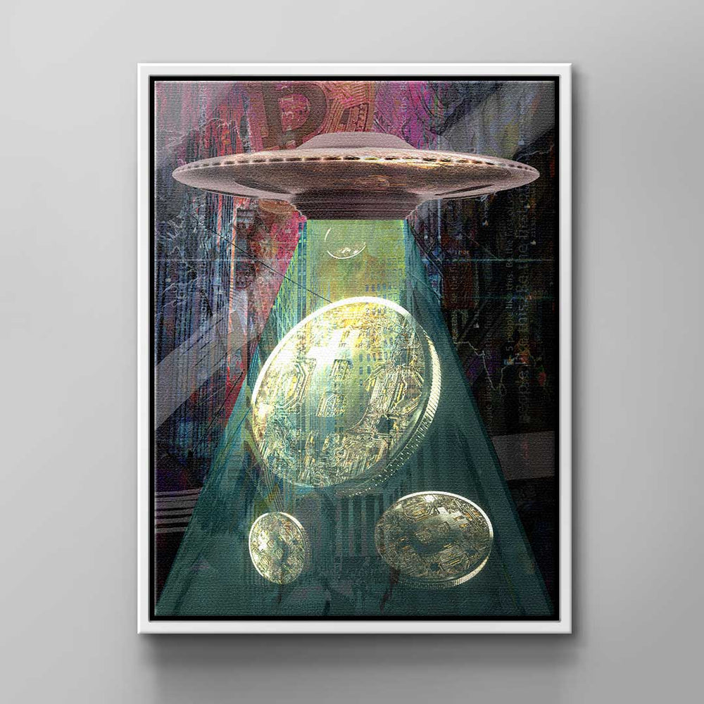 Bitcoin Aliens Leinwandbild – Ansicht 3