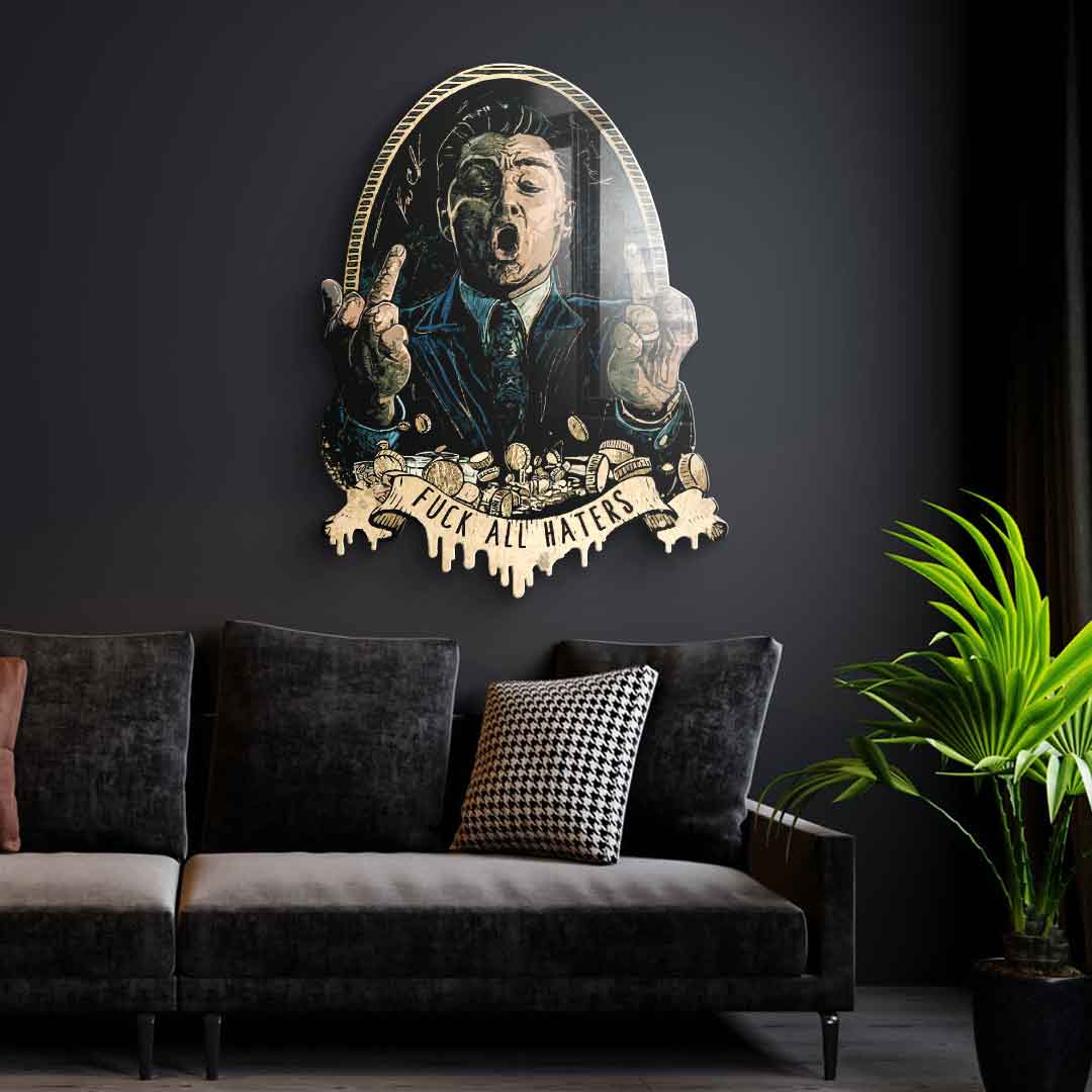 Wall sculpture Royal American canvas - acrylic glass