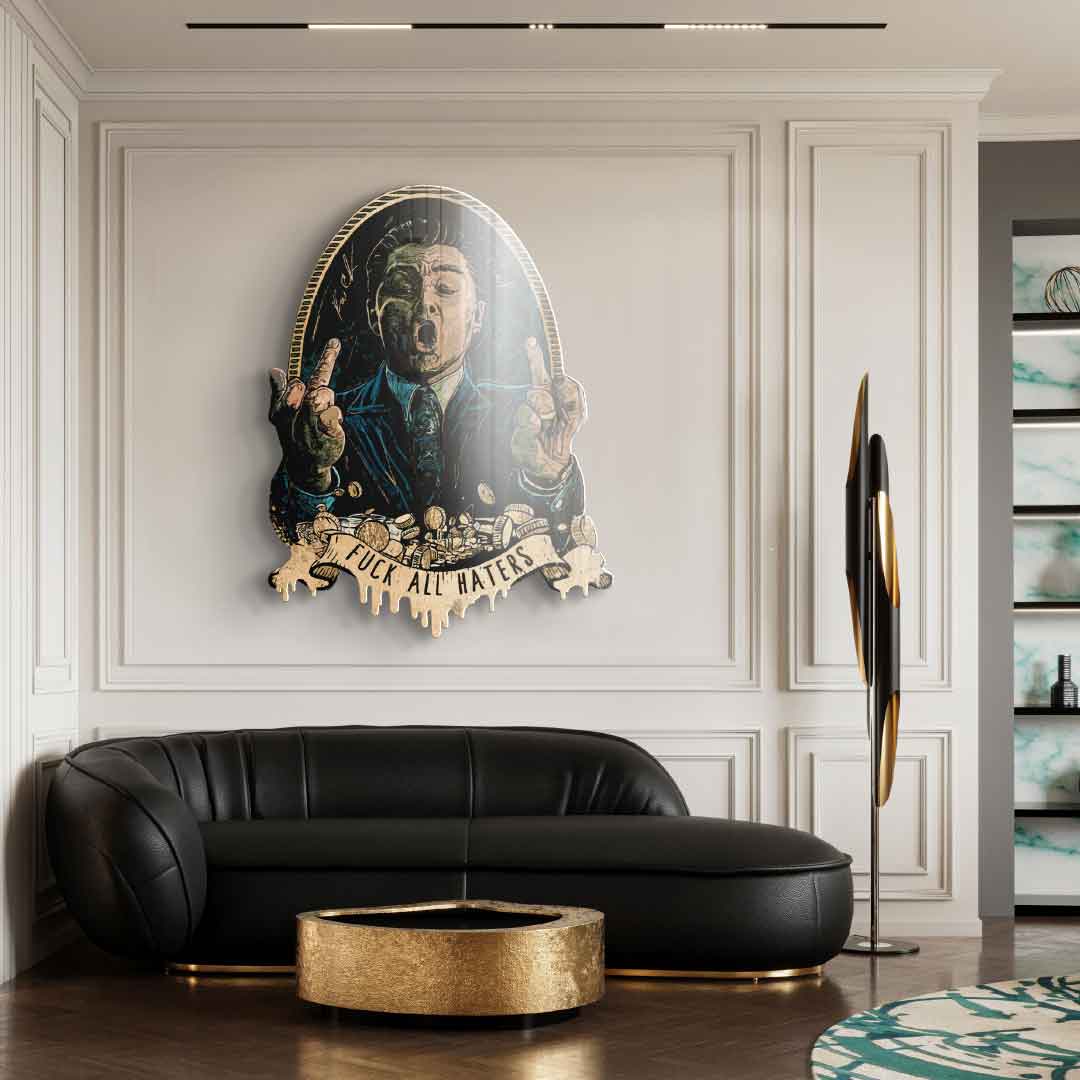 Wall sculpture Royal American Canvas - gold leaf