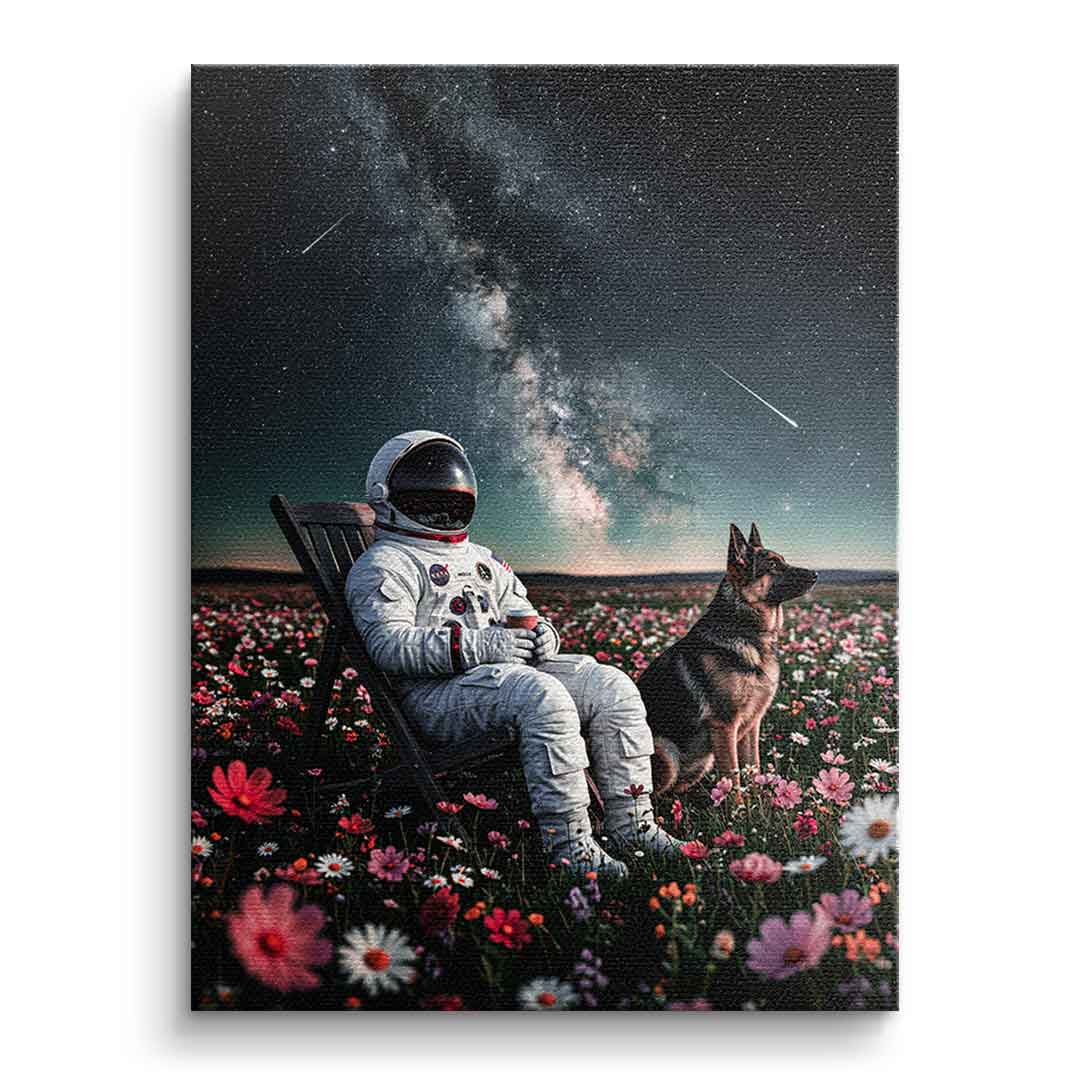 DOTCOMCANVAS® Astronaut's Silent Night Leinwandbild – Hauptansicht