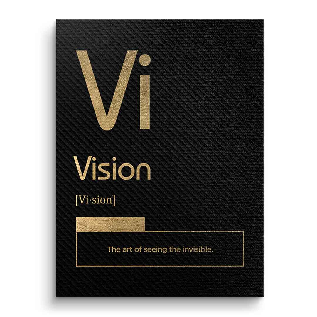 DOTCOMCANVAS® Vision (Vi) Leinwandbild Version Schwarz – Vorderansicht Ohne Rahmen