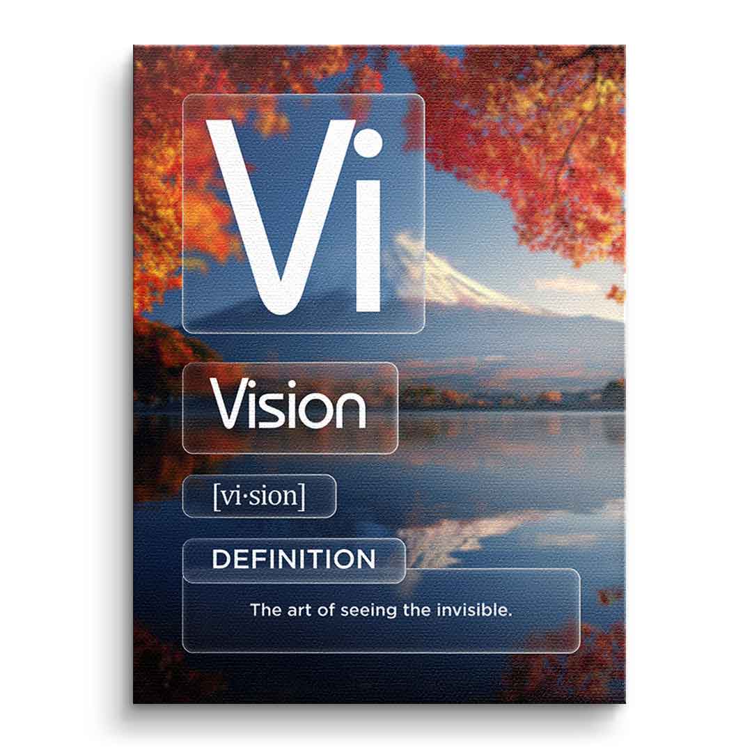 DOTCOMCANVAS® Vision (Vi) Leinwandbild Version Farbig – Vorderansicht Ohne Rahmen