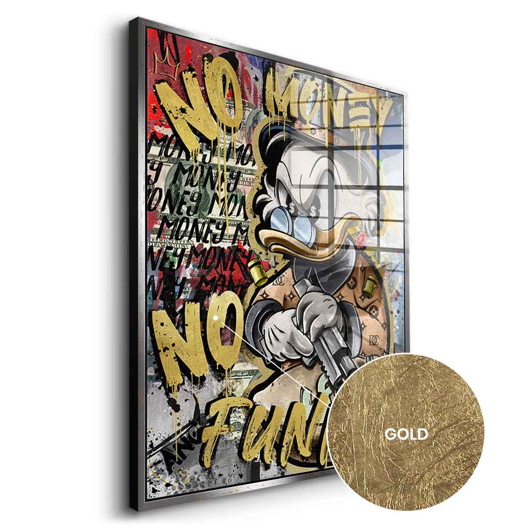 No Money Duck - gold leaf